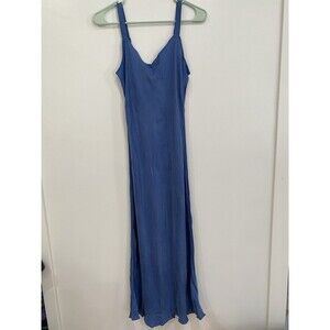 NEW! J Crew Size 2 Blue Cupro Viscose Maxi Dress Womens Casual Solid Lightweight